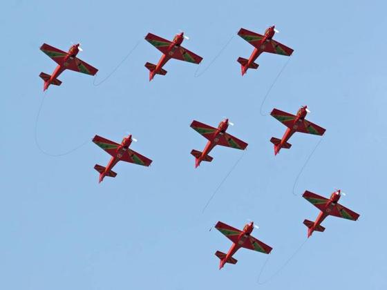 "La marche verte" embellit le ciel d'AeroExpo Marrakech "La marche verte" embellit le ciel d'AeroExpo Marrakech
