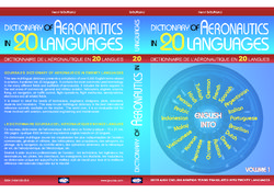 Parution en deux tomes du "Dictionnaire de l'Aéronautique en 20 Langues" Parution en deux tomes du "Dictionnaire de l'Aéronautique en 20 Langues"