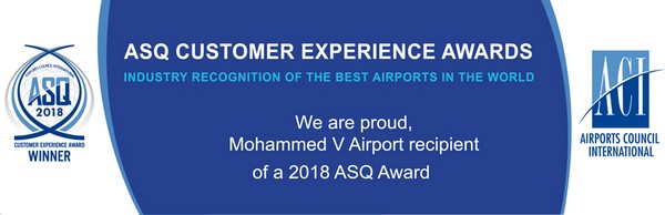 L'aéroport Mohammed classé meilleur aéroport d'Afrique par un sondage ASQ « Airport Service Quality »