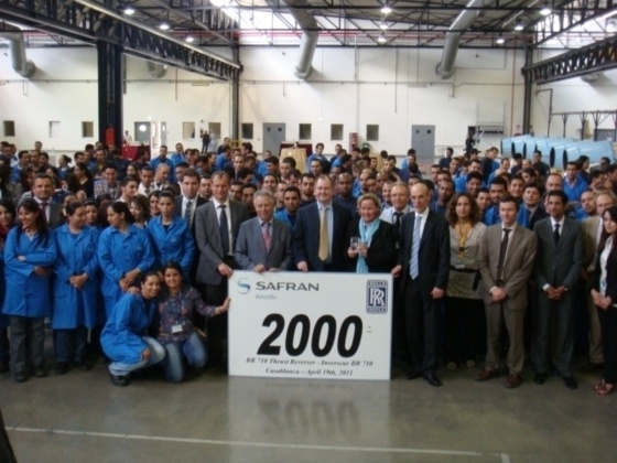 Production du 2000ème inverseur de poussée BR710 à Aircelle Maroc (Filiale de Safran)