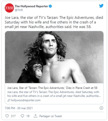 Mort de Joe Lara héros de Tarzan dans un crash d'avion Mort de Joe Lara héros de Tarzan dans un crash d'avion