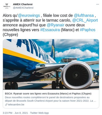 Ryanair prévoit une nouvelle liaison vers Essaouira pour la saison hiver 2021-2022 Ryanair prévoit une nouvelle liaison vers Essaouira pour la saison hiver 2021-2022