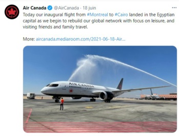 Air Canada relie Montréal et Le Caire sans escale trois fois par semaine