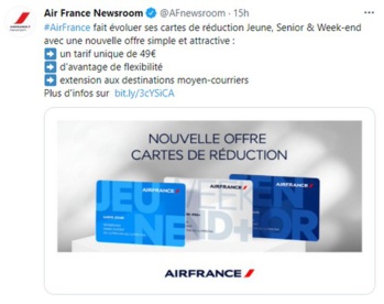 Air France : La validité des cartes de fidélité étendue à l'Algérie, le Maroc et la Tunisie Air France : La validité des cartes de fidélité étendue à l'Algérie, le Maroc et la Tunisie