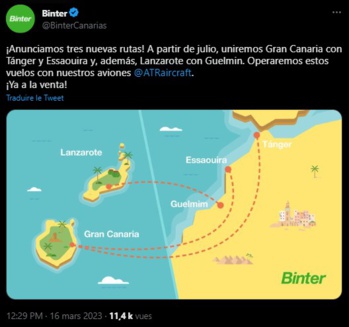 Binter présente son plus grand programme de liaisons de son histoire vers le Maroc Binter présente son plus grand programme de liaisons de son histoire vers le Maroc