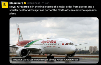 Royal Air Maroc pourrait bientôt signer des contrats avec Boeing et Airbus Royal Air Maroc pourrait bientôt signer des contrats avec Boeing et Airbus
