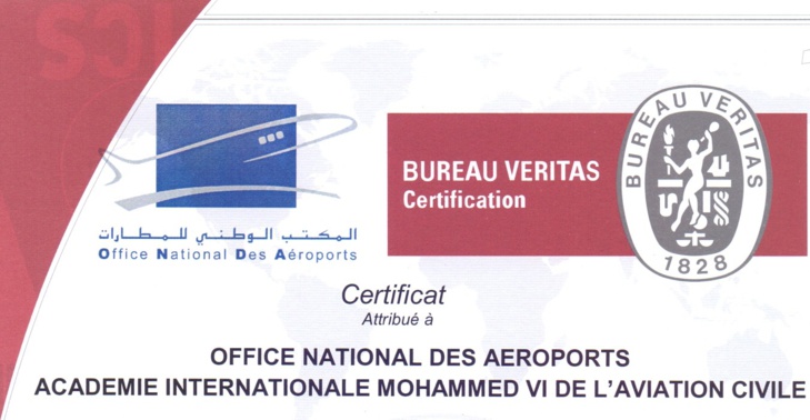 L’Académie Internationale Mohammed VI de l’Aviation Civile certifiée ISO9001 version 2008 L’Académie Internationale Mohammed VI de l’Aviation Civile certifiée ISO9001 version 2008