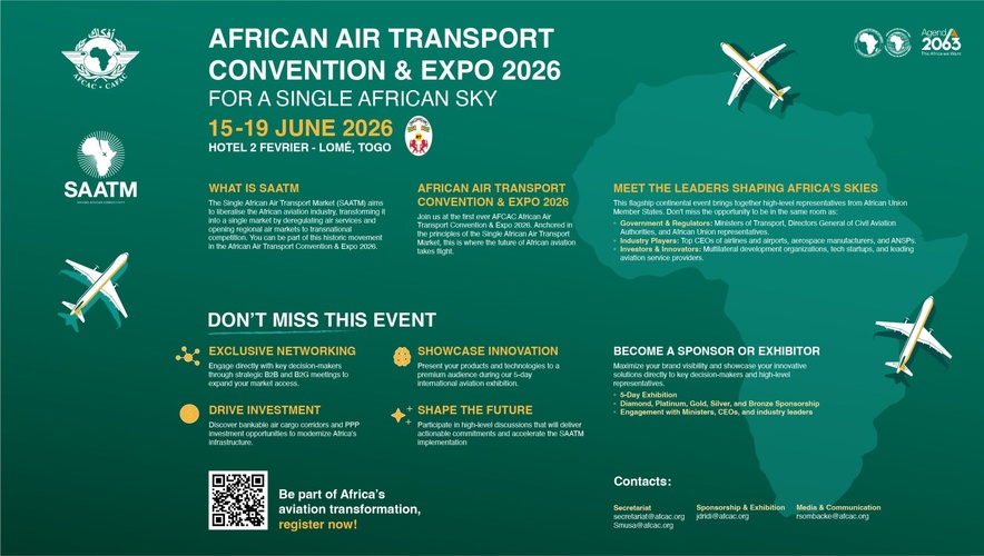 Lomé accueille la Convention et Expo du Transport Aérien Africain 2026