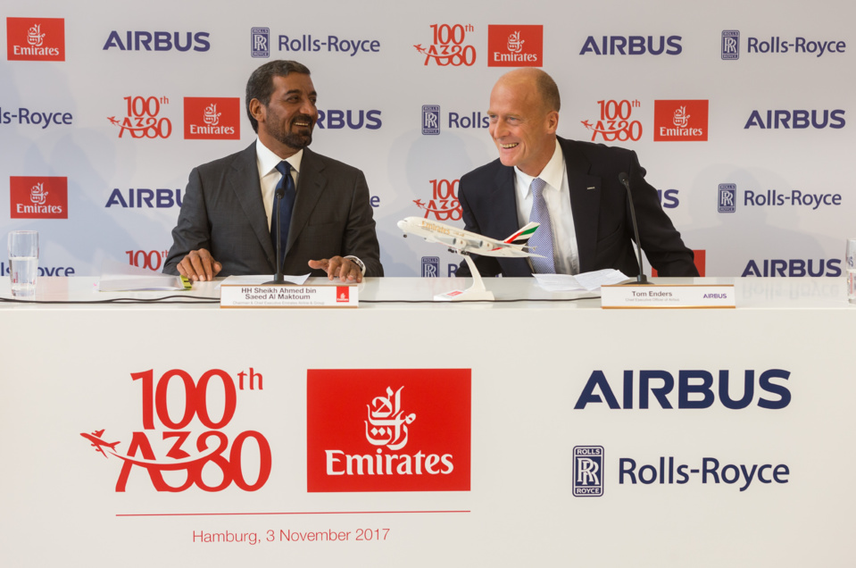 Emirates célèbre la livraison de son 100ème Airbus A380