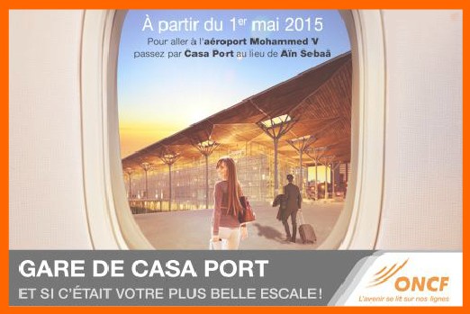 L'aéroport MohammedV desservi par train depuis la gare Casa-Port à partir du 1er Mai 2015