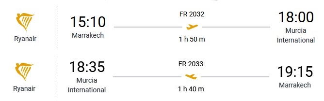 Ryanair relie Marrakech à Murcie deux fois par semaine
