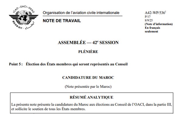 Candidature officielle du Maroc au conseil de l’OACI : un engagement et une vision