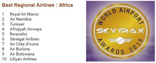 Skytrax 2016: Royal Air Maroc reste meilleure compagnie régionale en Afrique sans être au TOP100 mondial
