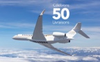 Bombardier célèbre la 50e livraison de son un avion Global 7500