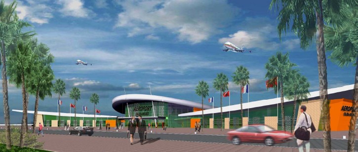 Maquette vue côté ville du futur terminal d'Oujda